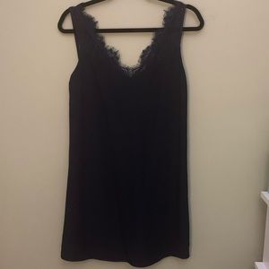 AQUA navy blue shift dress